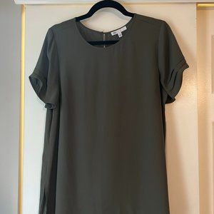 Army Green Scoop Neck Top